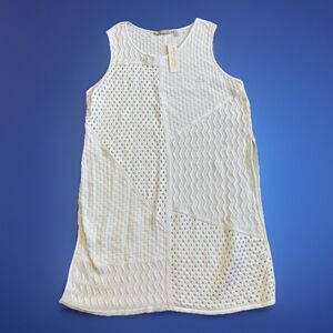 Soft Surroundings Alanis Tunic Sweater Women's White Knit Size L 14 16 NEW